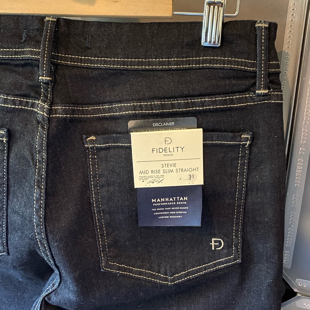 Fidelity Denim Stevie Mid Rise Slim Straight Westgate Wash Jeans Women’s Size 31 - Picture 7 of 9